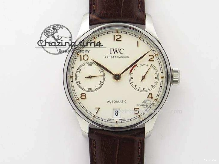 MIROTIME 0726 MoistureWicking Portuguese Real PR IW500704 ZF 1:1 Best Edition On Brown Leather Strap A52010 V 7311